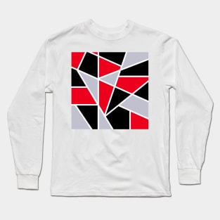 Geometric Red and Black Art Long Sleeve T-Shirt